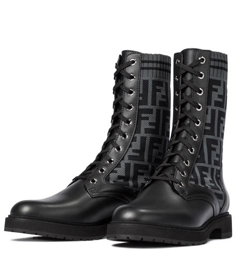 fendi black combat boots|thigh high Fendi boots.